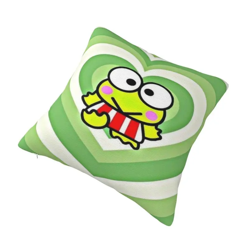 Custom Modern Keroppi Heart Cushion Cover Soft Pillow Case