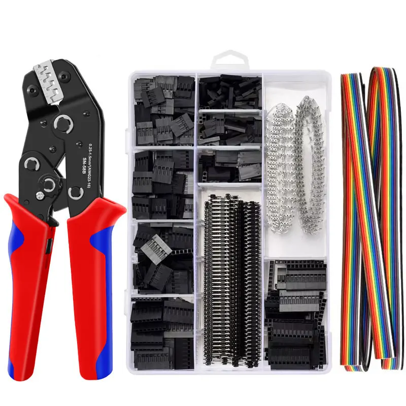 SN-58B 1550Pcs JST Dupont Stecker Crimpen Werkzeug Crimp Zangen Terminal Ferrule Crimper Draht Hand Werkzeug Set Terminals Clamp Kit – Detail 1