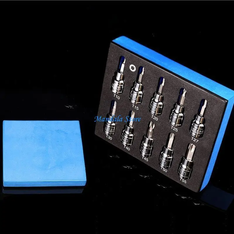 U2JC Socket Set 10-Piece Torx Socket Set T55 Drive Socket Set 3/8 inches Drive Wearproof Sockets Suits for House view 5