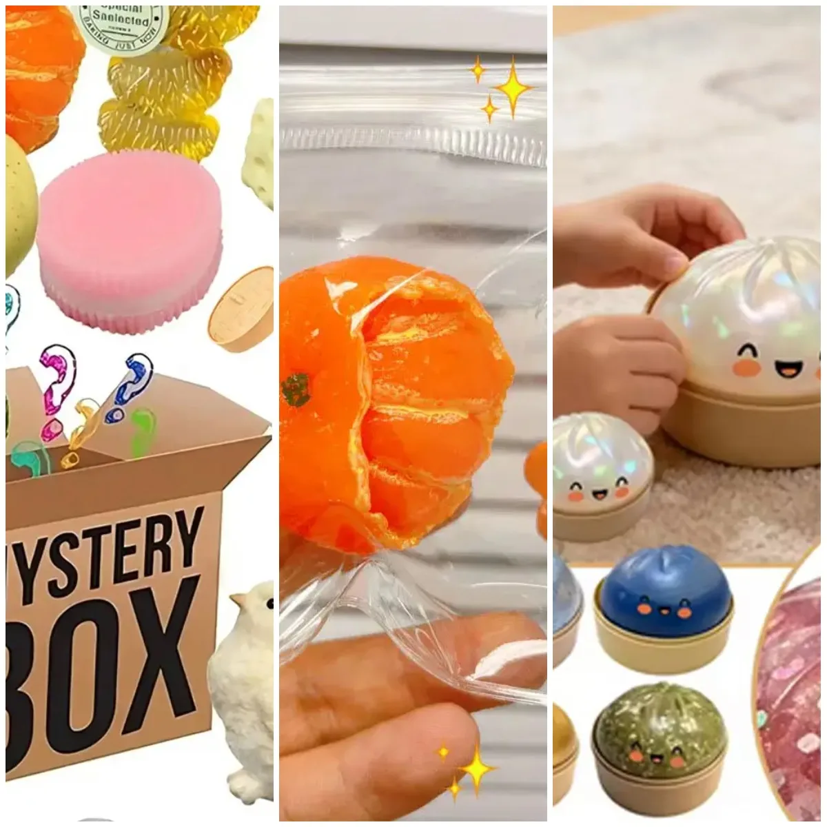 Hot Blind Box Mystery Kawaii Cat Paw Mochi Squishy, Simulated Food Fidget Toy, Cute Squeeze Foot Toy Antistress Stress-Relief
