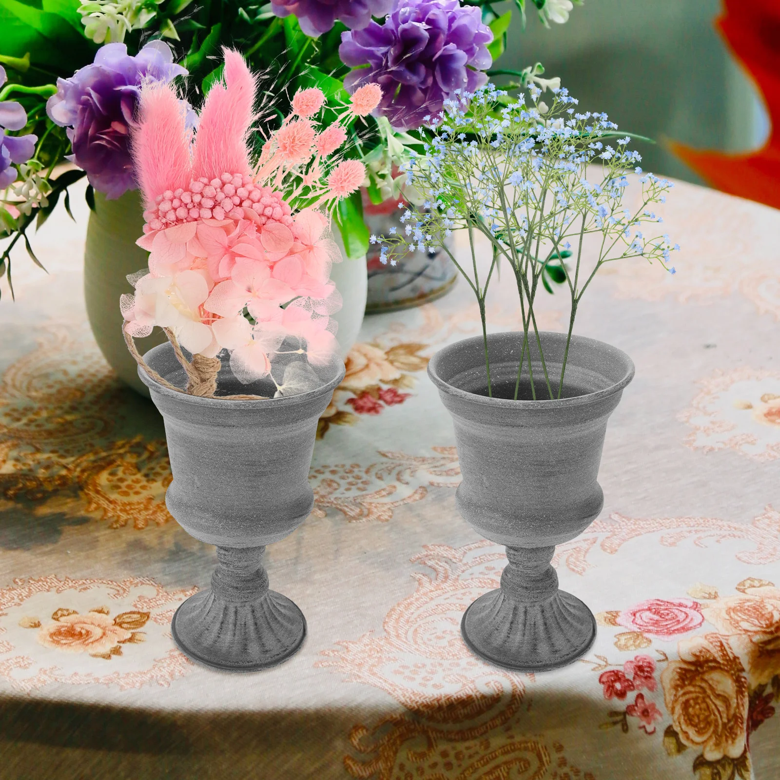 Металлический горшок для растений в винтажном стиле, декор для дома