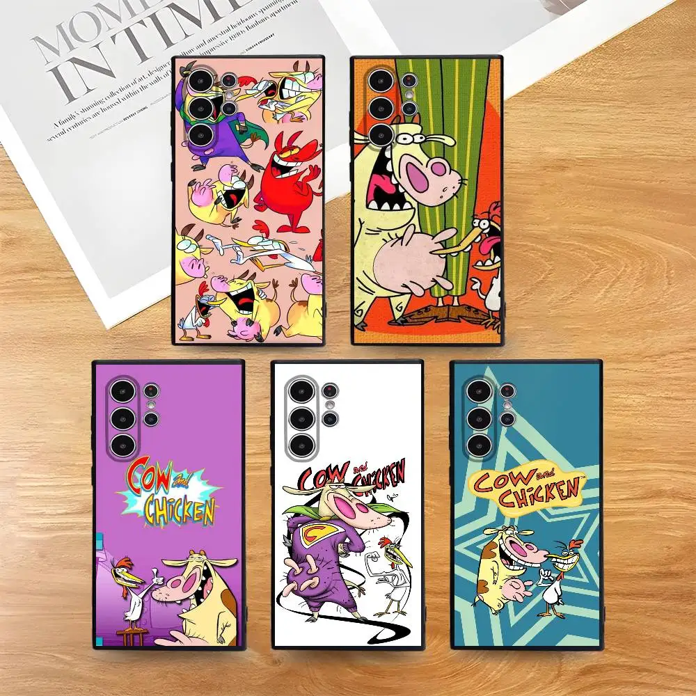 

Cartoon C-Cow And Chicken Phone Case For Phone S Series S21 S22 S23 S24 S25 FE Plus Ultra TPU Soft To Skin-friendly Case