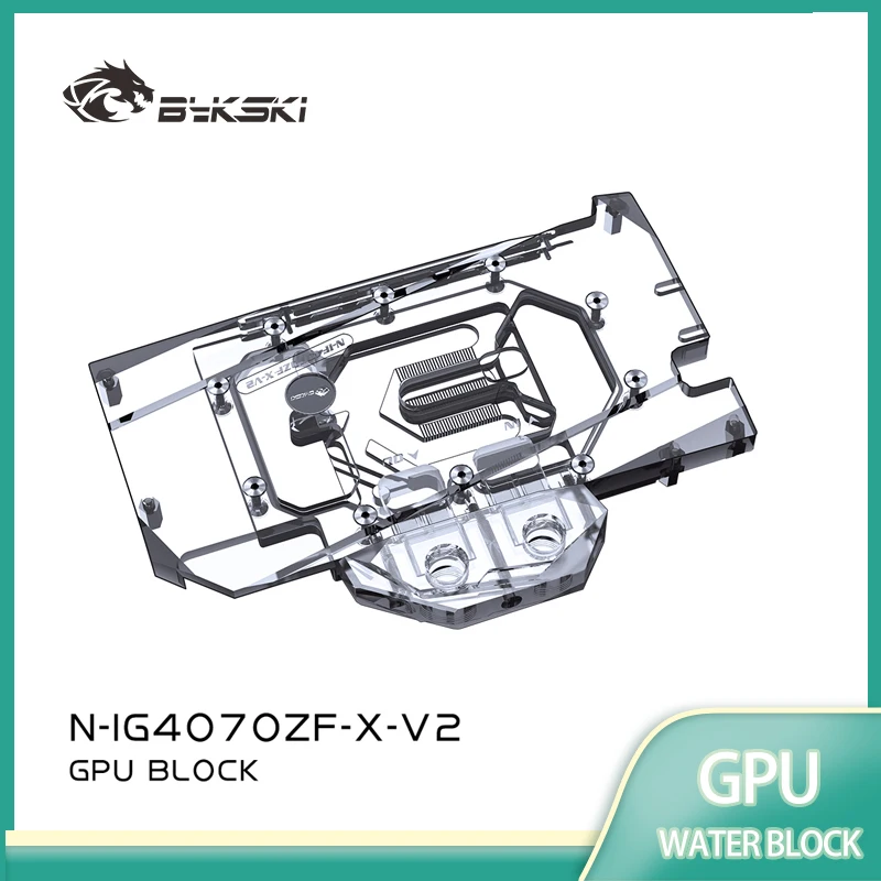 

Водоблок Bykski N-IG4070ZF-X-V2 для видеокарт Colorful GeForce RTX 4070 Battle/Ultra W /Хромированный, из красной меди