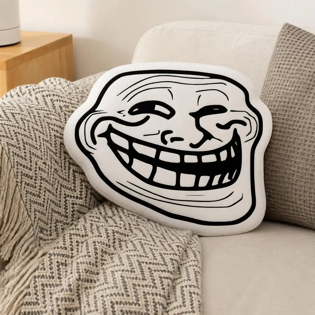 Troll Face Meme Funny Dank Meme Plush Pillow Cushion Irregular Stuffed Throw Pillow Home Decor Gift Sofa Bed Home