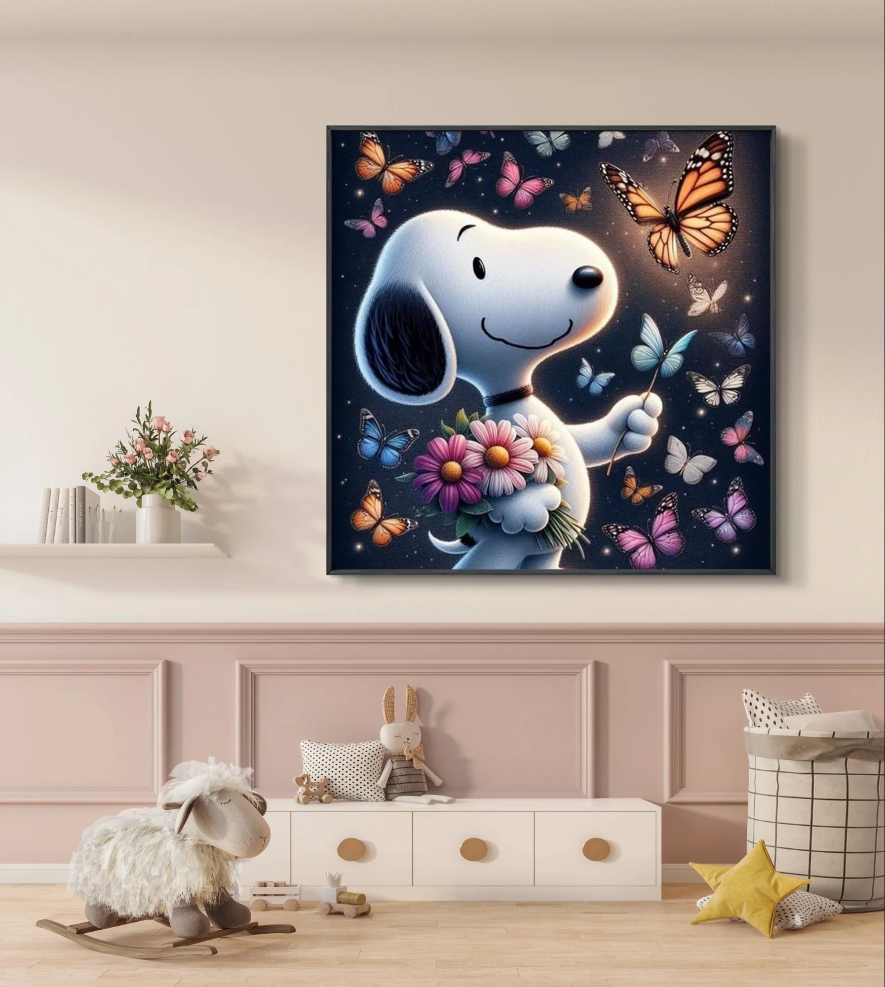 Pet Beagle 5D Diamond Painting Kit Cartoon S-Snoopy Mural DIY Diamond Embroidery Cross Stitch Fun Children's Hand Home Decor