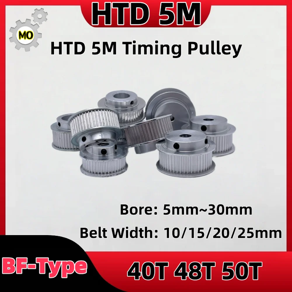 

HTD 5M Timing Pulley BF Type Bore 5mm~30mm Belt Width 10mm 15mm 20mm 25mm 5M Pulley 40T 48T 50T HTD 5M Timing pulley