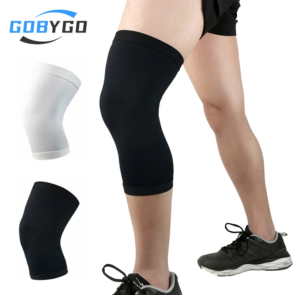 GOBYGO 1Pcs Basketball Sports Knee Pads Elastic Knitted Compression Leg Warmers Outdoor Running Cycling Mountaineering Men Women