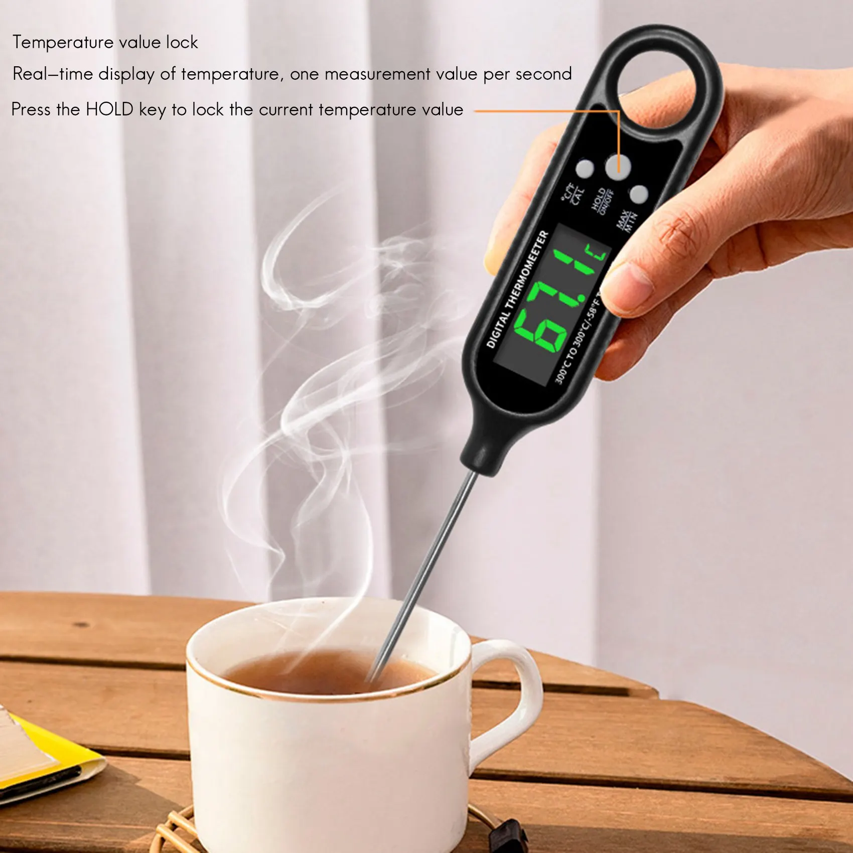 Meat Food Thermometer, Digital Cooking Thermometer, Kitchen Cooking Thermometer Instant Read for BBQ Grill,Deep