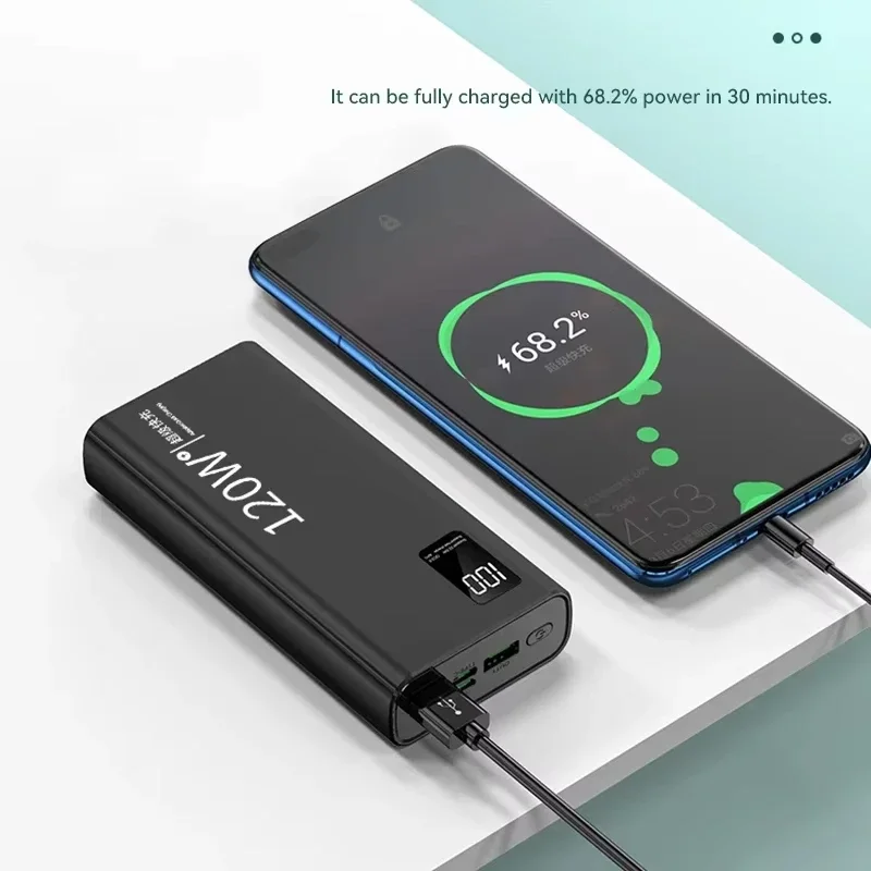 120W Power Bank 50000mAh High Capacity Fast Charging Powerbank Portable Battery Charger For iPhone Samsung Huawei Hot