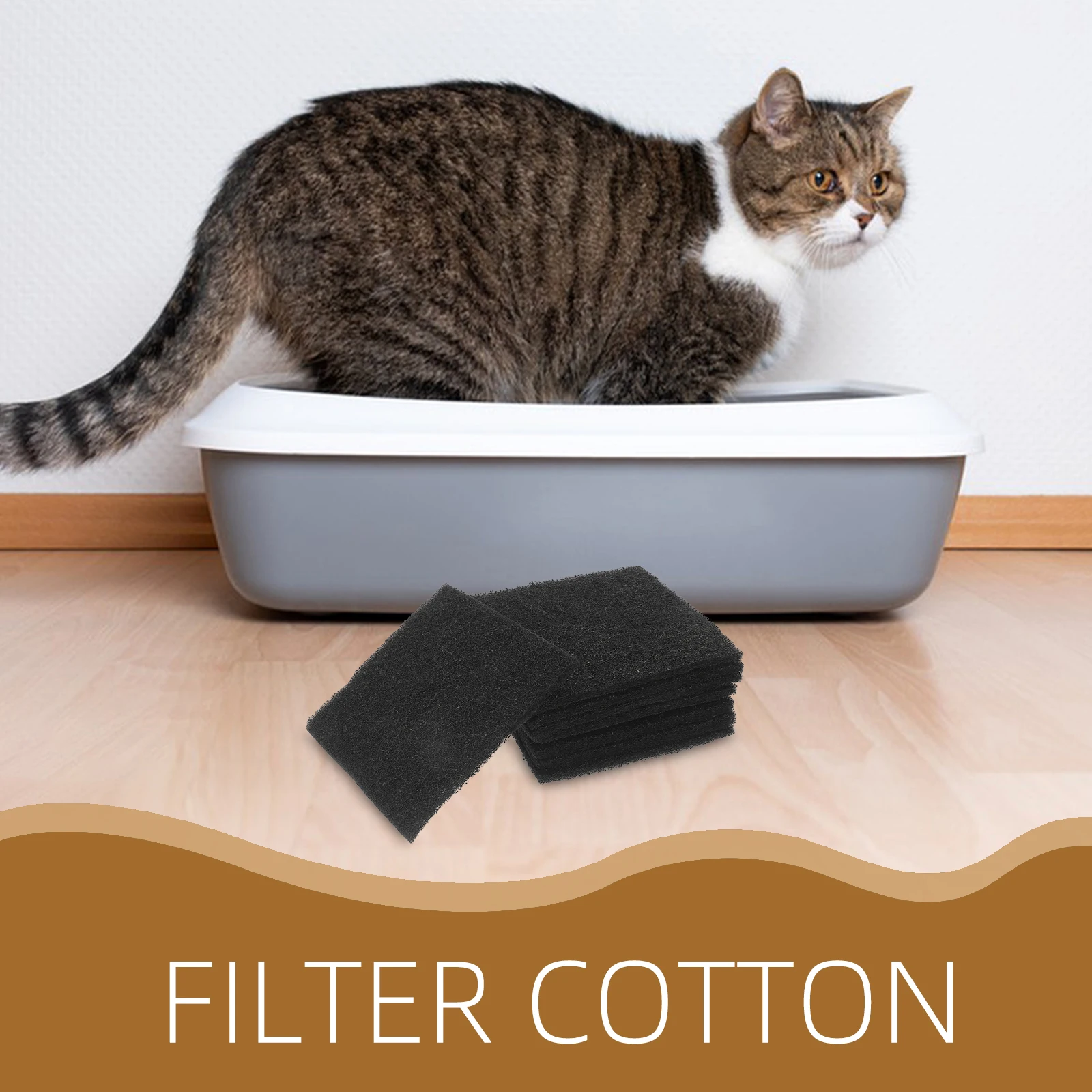 8pcs High Efficiency Activated Carbon Filter Odor Absorber for Cat Litter Boxes Compost Bins Replacement Charcoal Filters Dual