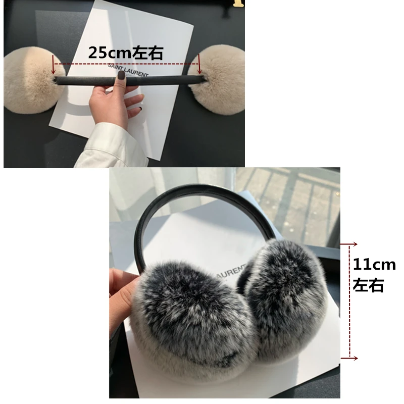 Rex Rabbit Fur Earmuff Women\'s Autumn and Winter Warm Earmuffs Earmuff Real Fur Ear Cover Ear Warmer Ear Muffs Winter