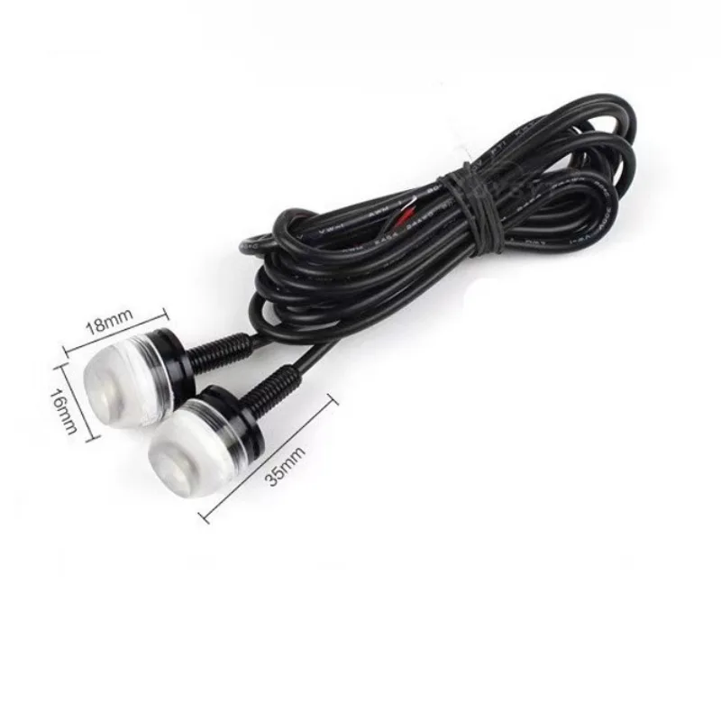 

2pcs 12v Waterproof Small Mini 3w LED Bulb Spotlight Golden Yellow Red Green Blue Car Truck Moto Ship Machine Signal Alarm Light