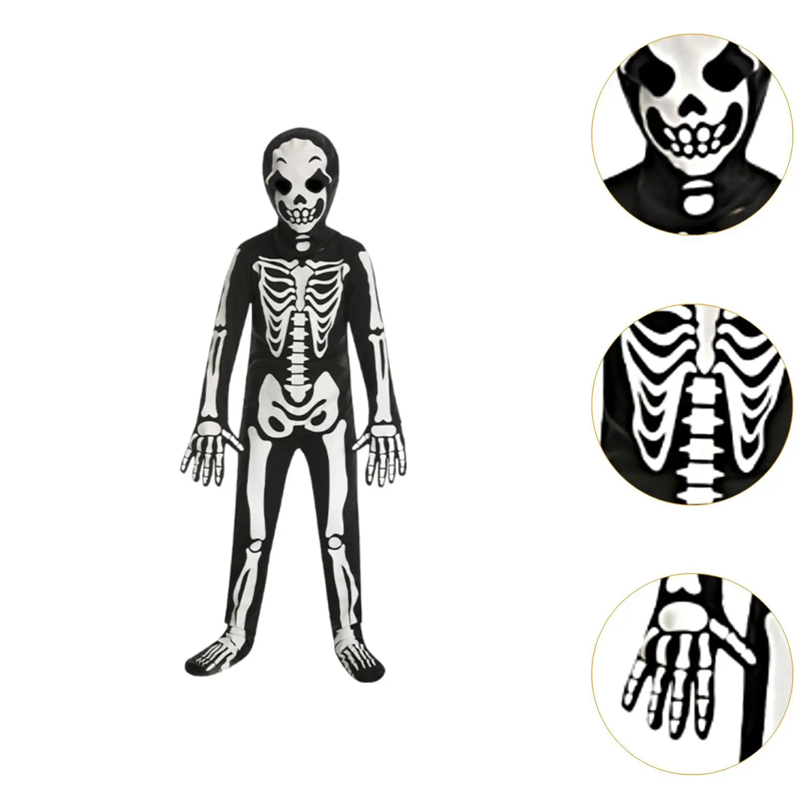 Halloween Costume Trick or Treat Bone Jumpsuit for Party Supplies Girls Boys