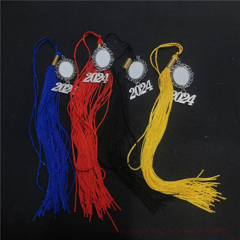 sublimation blank 2024 graduation hat tassel charms hot transfer printing consumables 50pcs/lot