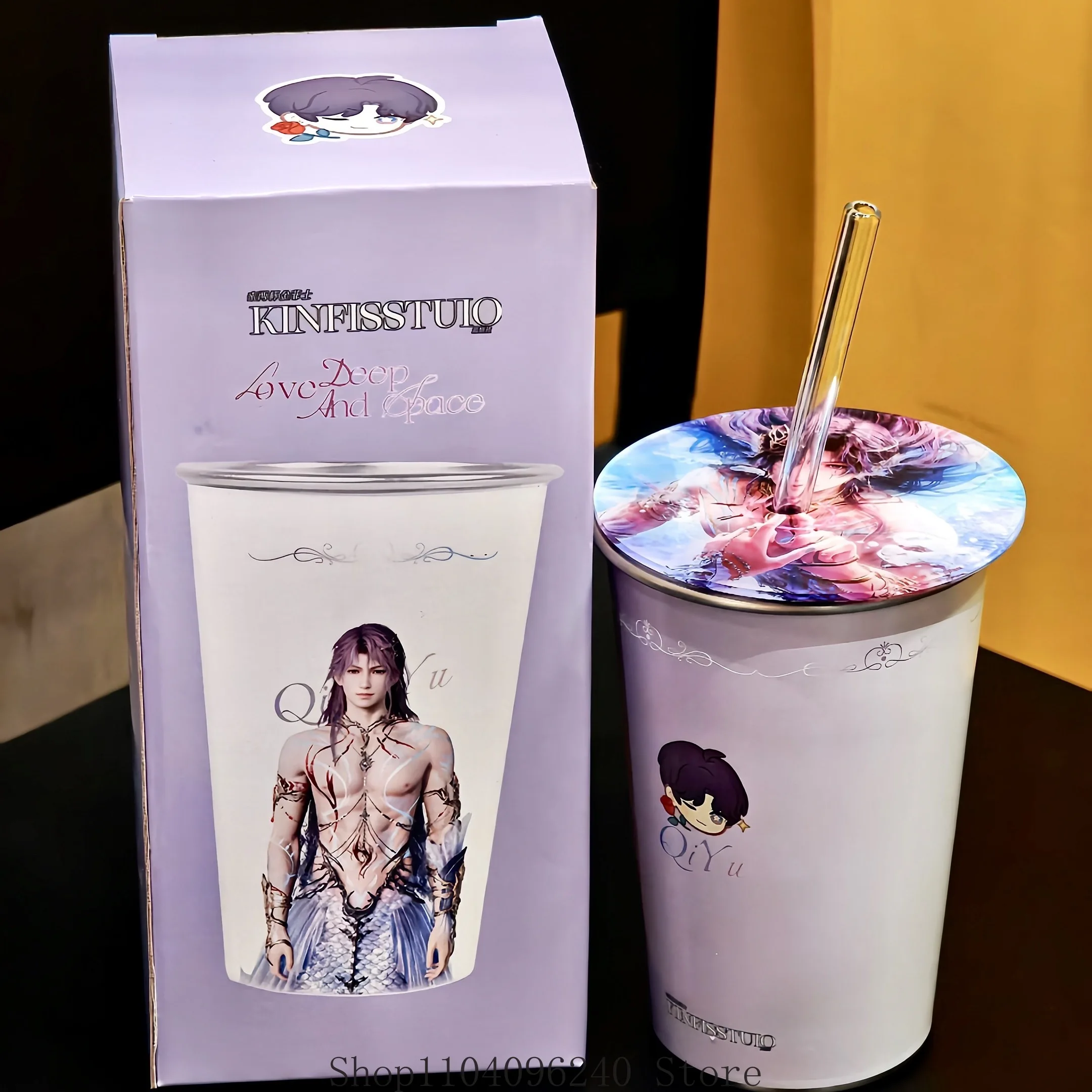 

Love and Deepspace Rafayel Anime Cold Drink Water Cups Variable Temperature Cup Coffee Cup Cold drink cup Mascot Fans Gift