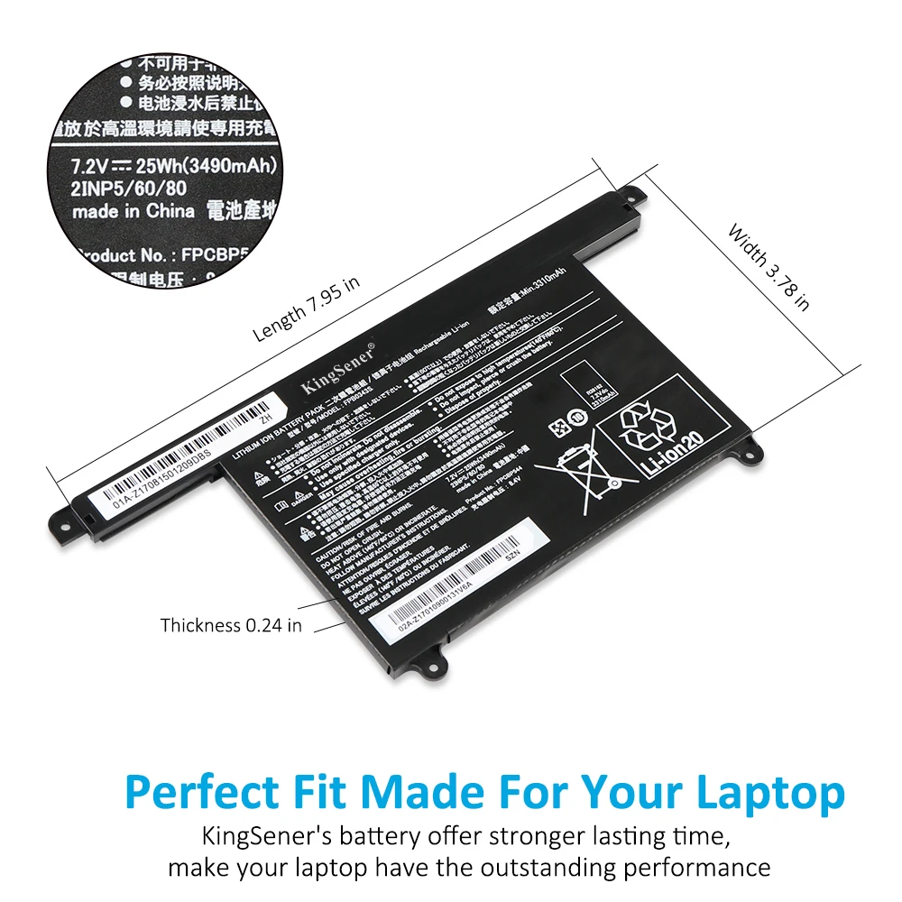 Imagem -04 - Bateria do Portátil Fpcb0343s Fpcbp544 Apto para Alpha Series U939 a U938 s 7.2v 25wh Kingsener-fpcbp544