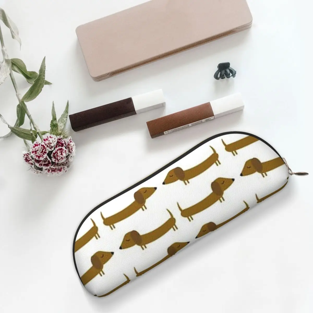 

Dachshund Dogs Pencil Cases Pen Holder Storage Stationery Supplies Large Capacity Pen Box Pencil Bag for Kids Gifts