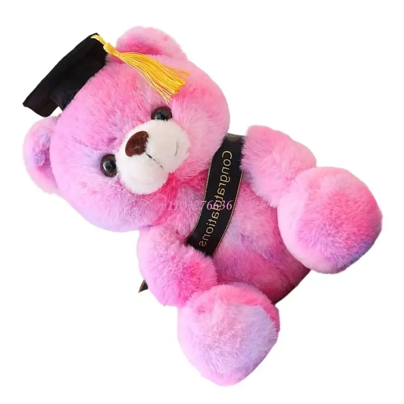 R6FD Playful Graduation Bear Plush Excellent For Display And Fun 23cm Cotton