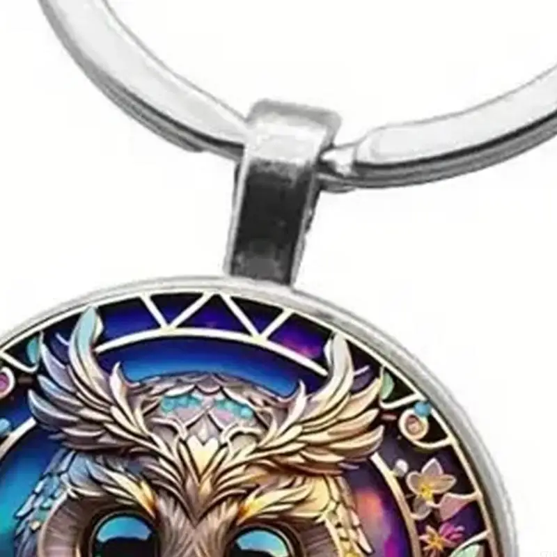 Multi Purpose Owl Pendant Keychain Stylish Alloy Ring Decorative Accessory For Convenient Daily Use