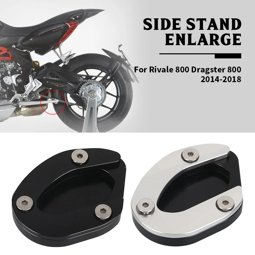 

FOR MV Agusta Rivale 800 Dragster 800 2014-2018 CNC Foot Side Stand Pad Plate Kickstand Enlarger Support Extension Enlarged Base