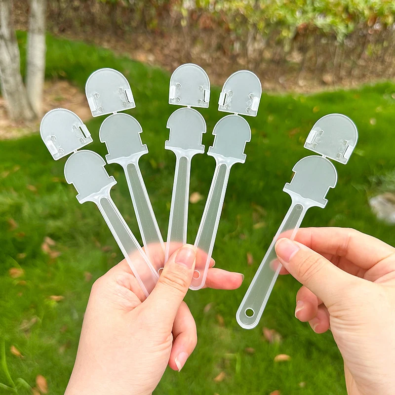 

100Pcs Transparent Mini Hand Fan Handle Portable Graffiti Fan Handle Practical Plastic Kindergarten Hand Fan Replacement Handle