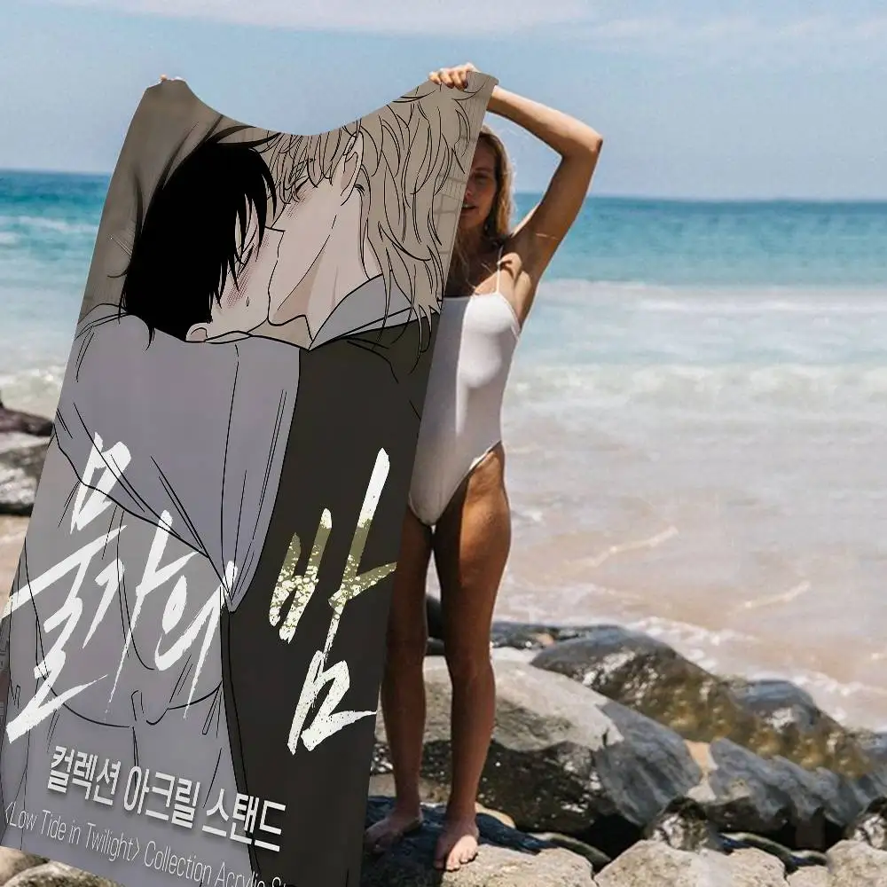 Low Tide In Twilight Anime Microfiber Printed Beach Towel Mountain Climbing Yoga Beach Swimming Running Absorbent Soft Towel