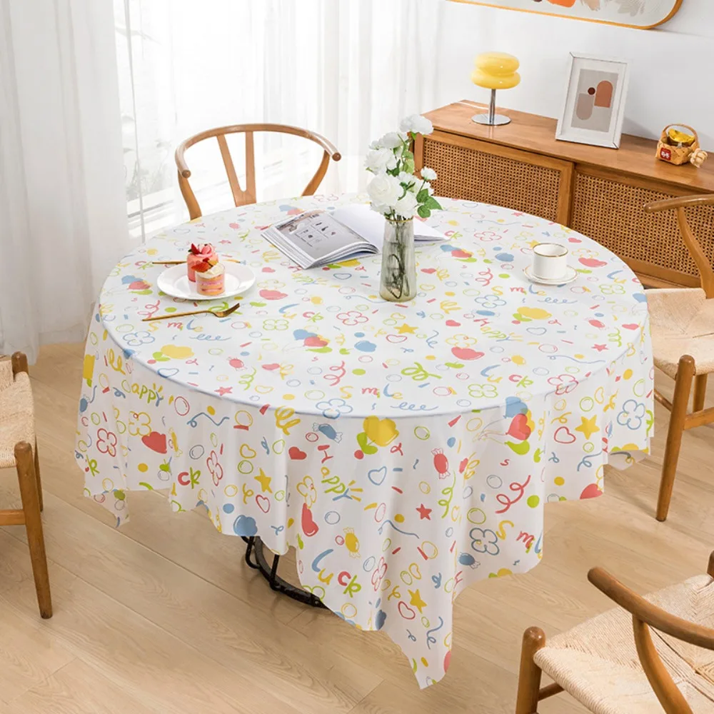 3pcs Anti-scalding Chinese New Year Disposable Tablecloth Wear-resistant Thickened Table Cover Plastic No-wash Table Decoration