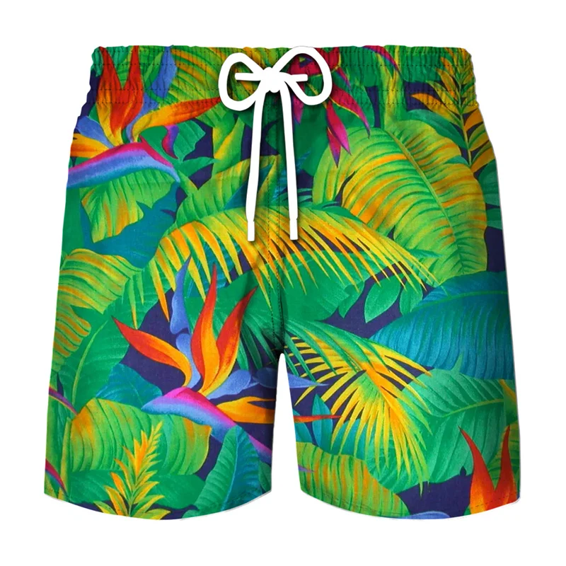 Coconut Tree Graphic Surfing Board Shorts Pants Men 3D Print Tropics Sea Island Beach Shorts Hawaii Swimsuit Ice Shorts Swimwear