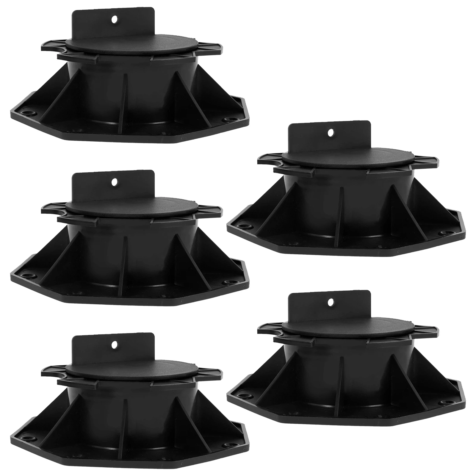 

5Pcs Deck Support Pedestals Adjustable Deck Raising Support Base Plastic Floor Lift Base Sturdy Floor Support Lift Bearing Set