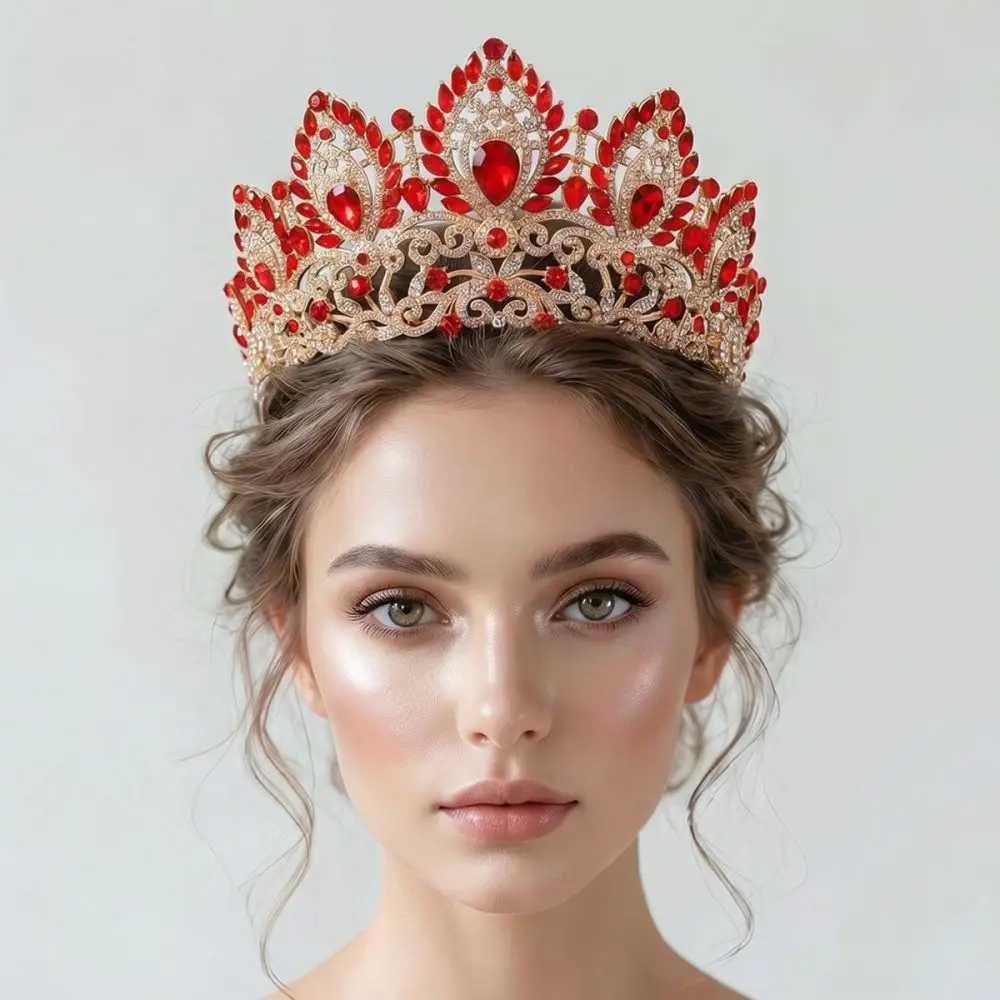 Exquise couronne ornée de strass pour coiffe de mariée Miallo, accessoires de bijoux pour cheveux de mariage, pour concours de beauté, bal de promo, cérémonie et spectacle.