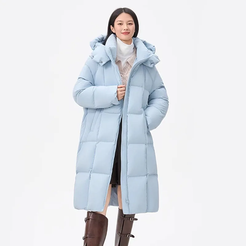 Chericom سترة منتفخة جديدة أوزة أسفل ملء الوقوف طوق يندبروف الأصفاد جيوب معطف سميكة طويلة ملابس خارجية Y318119Y