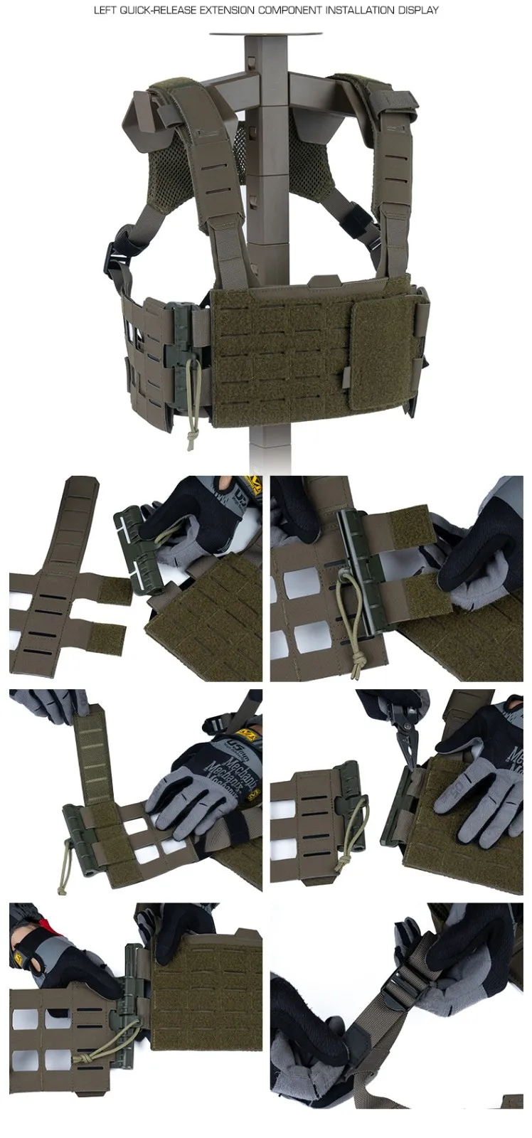 Modulares Brustgurt-Erweiterungskit – MOLLE Schnellverschluss-Gurtsystem für Training, Wandern, Jagd und Outdoor-Aktivitäten – Detail 7