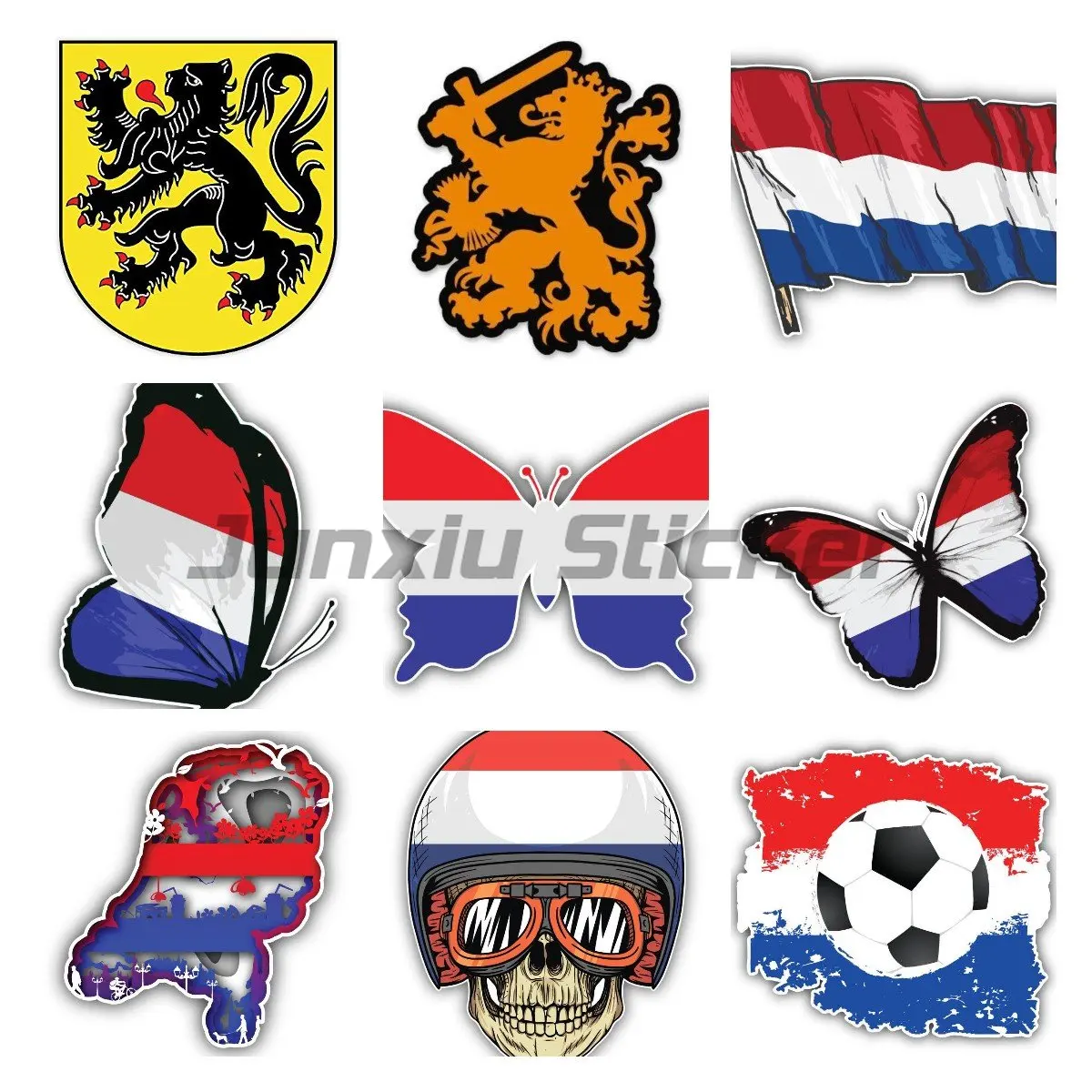 Creative National Flag Dutch Netherlands Flag Car Sticker Reflective PVC Vinyl Decal