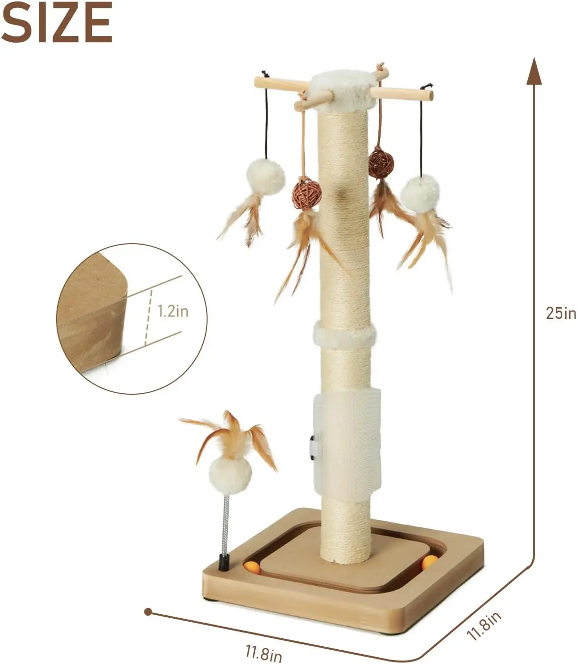 

Когтеточка для кошек, сизалевая вертикальная когтеточка для кошек, рама для лазания, большая шлифовальная машина для когтей, многофункциональная игрушка из сизаля для кошек