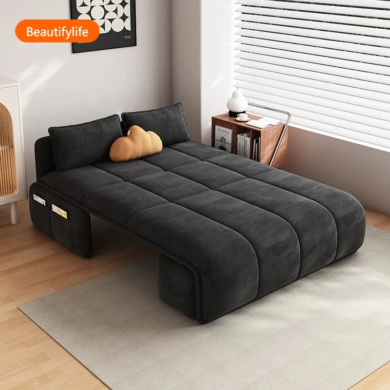 Sofá Negro Plegable Multifuncional, Sofá Moderno Minimalista, Conjunto de Muebles de Jardín Cómodos, Muebles para el Hogar