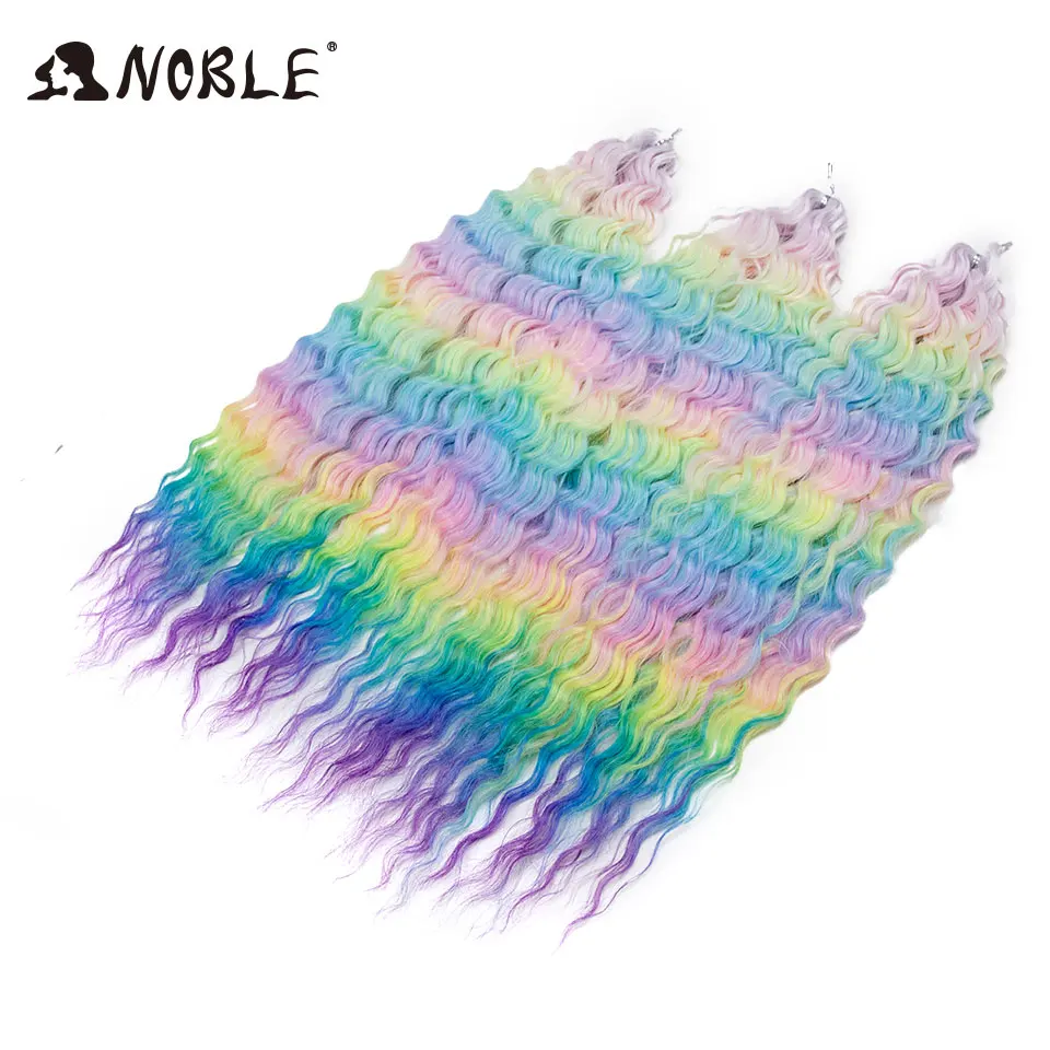 Noble Hair Synthetisch Twist Gehaakt Krullend Haar 24 Inch Watergolf Vlechthaar Ombre Blond Bruin Diepe Golf Vlechthaarverlenging