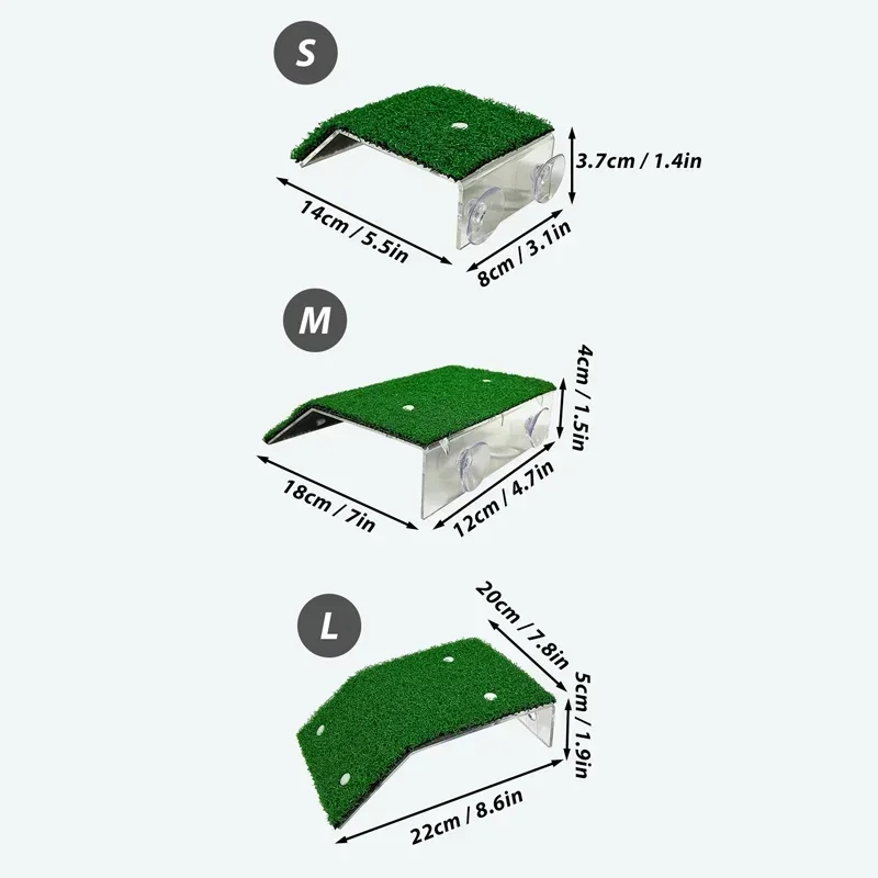Rozmiar S/M/L platforma żółwia pływająca dekoracja taras trawa rampa gad wypoczynek mech wyspa akwarium akcesoria wystrój siedliska