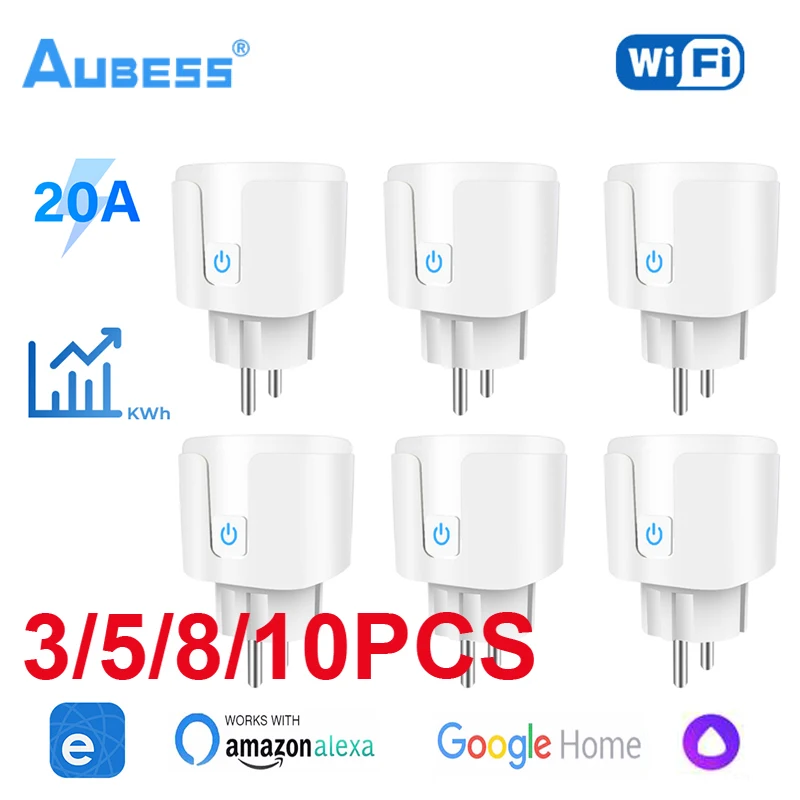 EWelink WiFi Smart Plug 20A EU Smart Socket With Power Monitor Timing Electrical Socket Support Alexa Google Home Yandex Alice