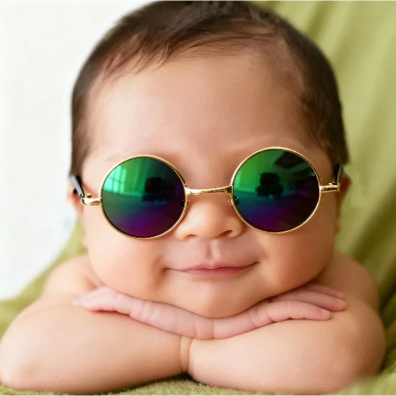 

Newborn Photography Glasses Prop, Retro Vintage Baby Sunglasses for Photoshoot, Stylish Infant Photo Accessories for Boy Girl