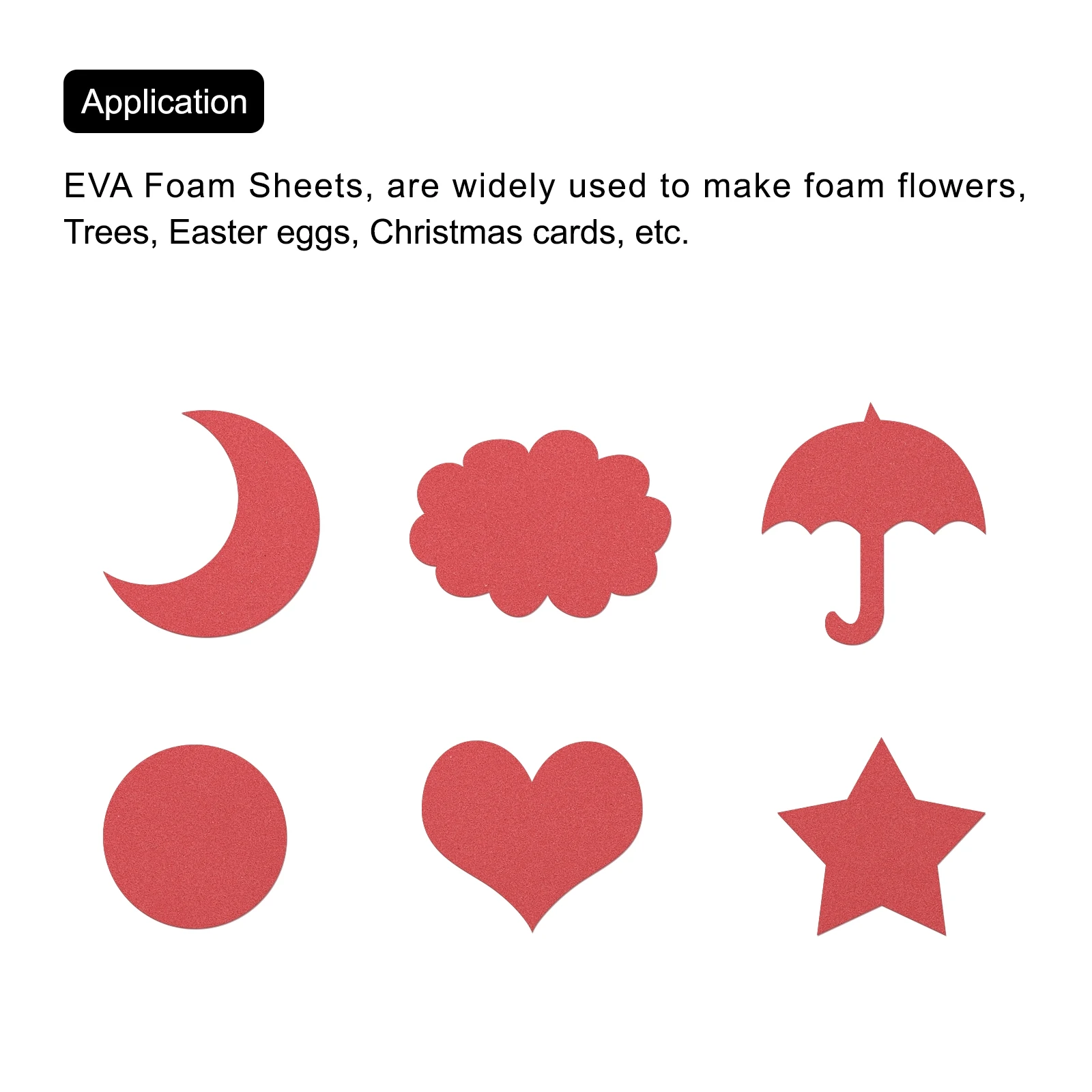 5pcs EVA Foam Sheets Red Crafts Foam Sheets for Costumes, Arts and Crafts Projects