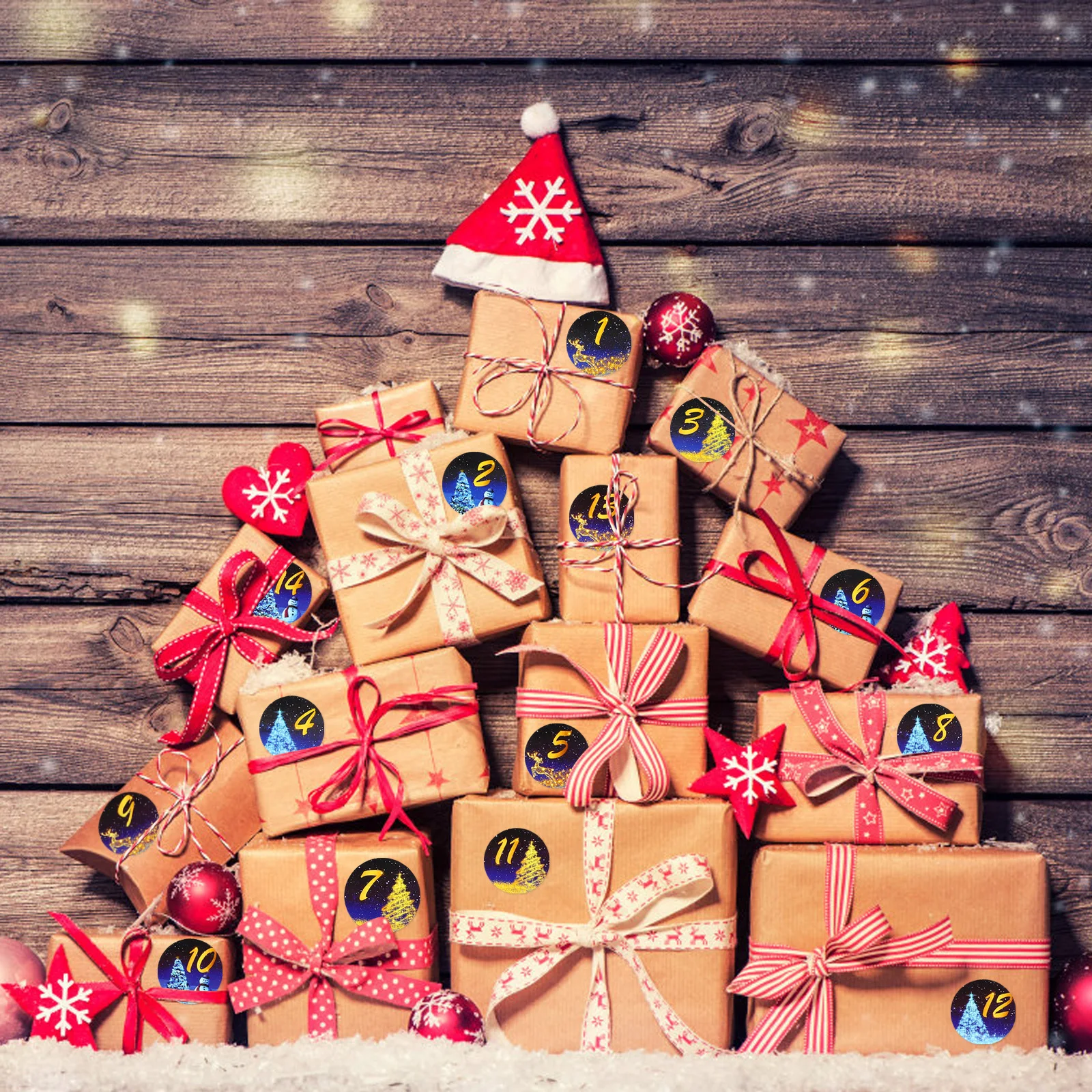 

6 Sheets Festive Christmas Seal Stickers Easy Apply Remove No Residue Decorative Labels for DIY Gift Wrapping Supplies