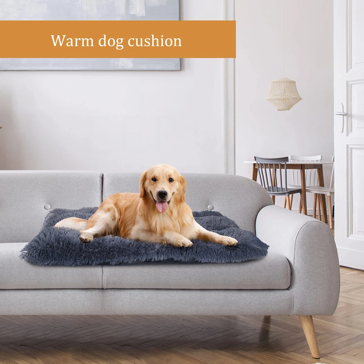 Grand lit lavable en peluche pour animaux de compagnie, anti-anlande, coussin chaud pour chien, polymères de couchage, tapis confortables pour animaux de compagnie, petits, moyens et grands chiens