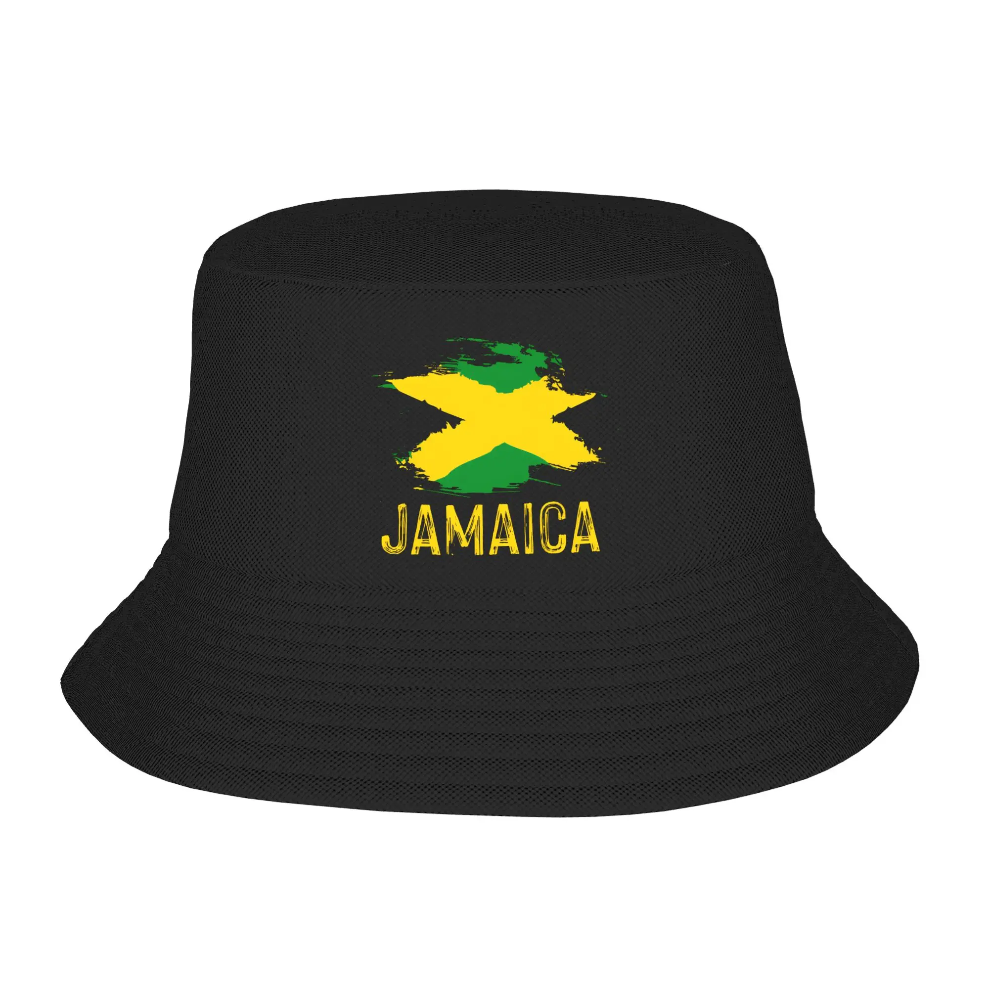 Jamaican Flag  Bucket Hat For Unisex Jamaica Fisherman Hats Casual Fishing Caps Personality Hip Hop Custom Sun Hats