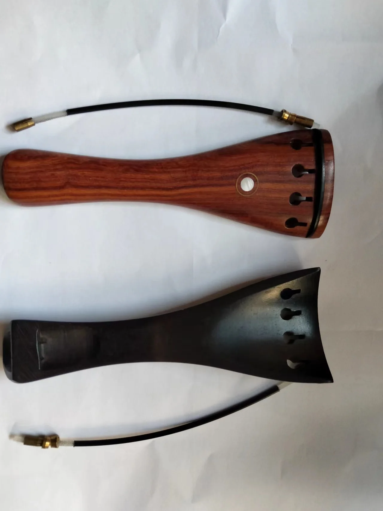 1 peça de cauda VIOLA com 1 peça de cauda de nylon em jacarandá ou ébano para 15 a 16 polegadas