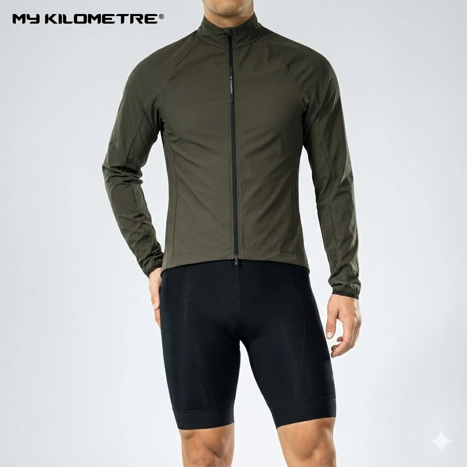 

MY KILOMETRE Lightweight Windproof Cycling Jacket for Men - Packable Spring Cycling Windbreaker for Bicycle Gravel Commute