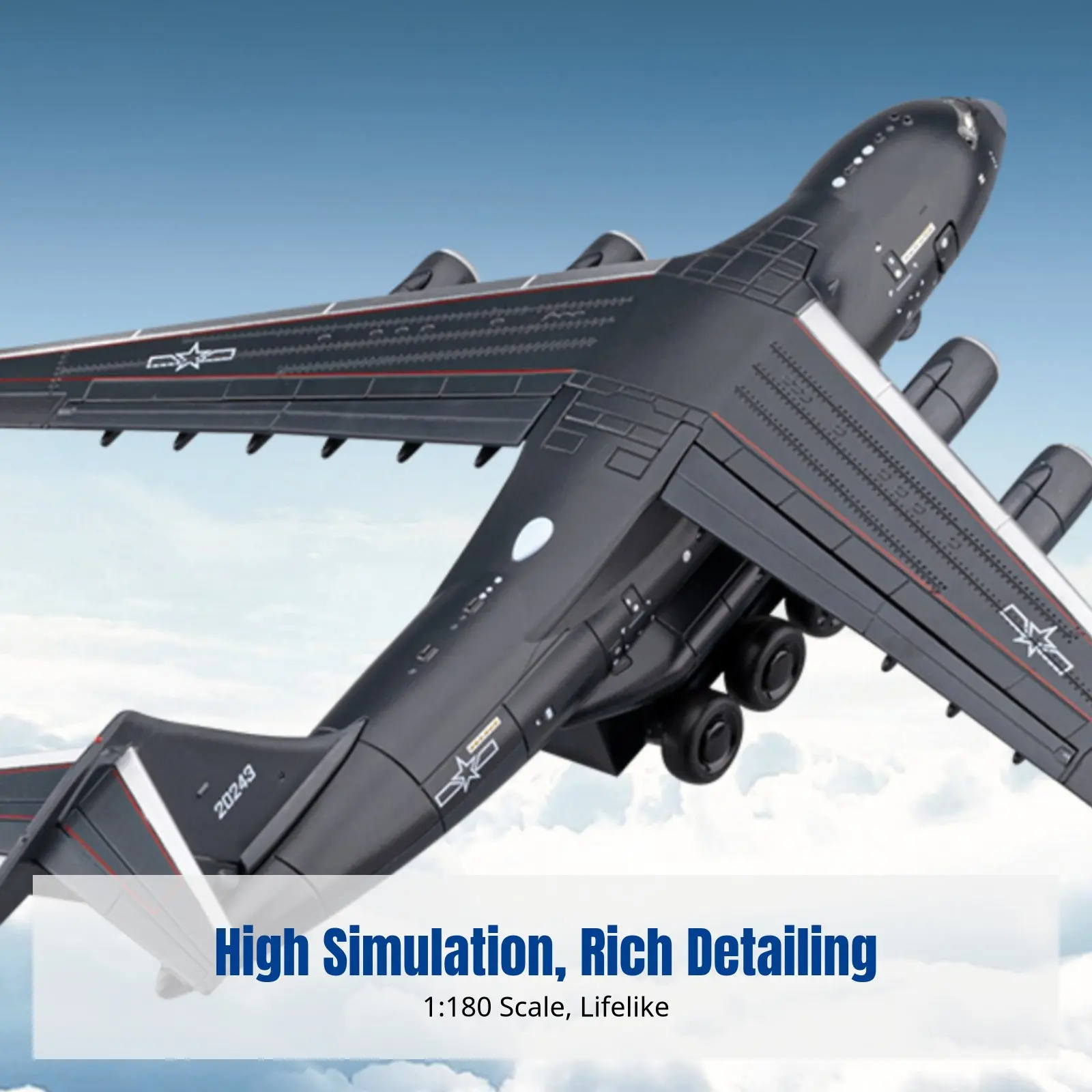 

Scale Alloy Transport Aircraft Model, Movable Framework, Armored Vehicle Accessory, Kids Toy