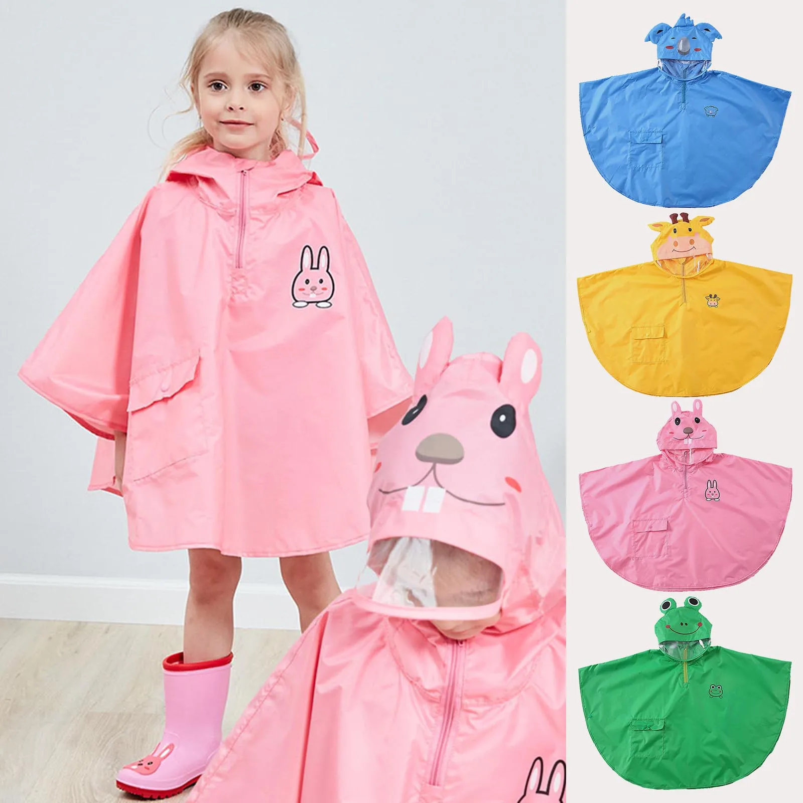 Toddler Rain Suit Baby Rain Suit Kids Rain Suits With Hood Coverall Girl Toddler Rain Coat Unlined Rain Slicker Pullover Girls