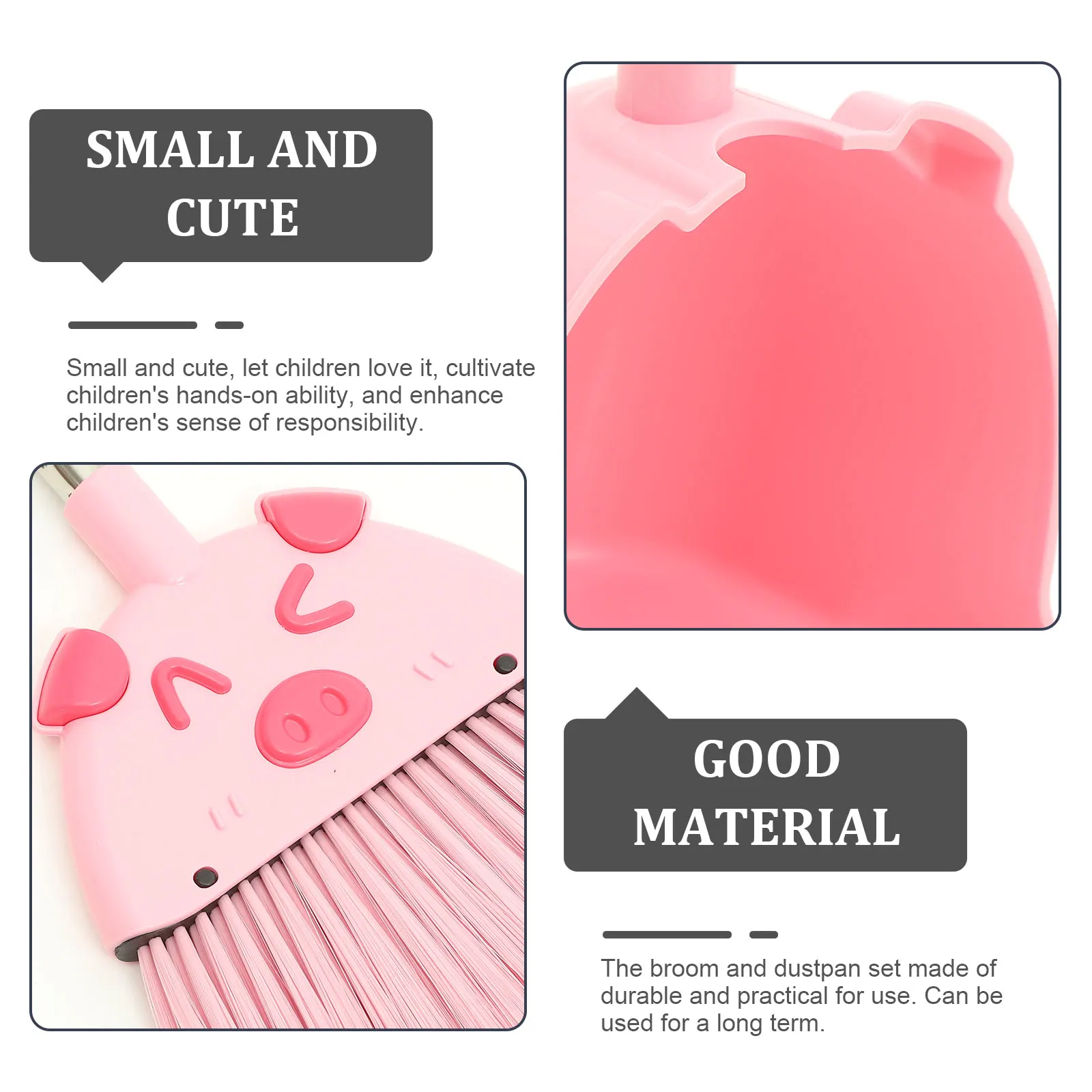 1Set Kinder Besen und Kehrschaufel Set Cartoon Schwein Design für Kleinkind Reinigung Spielen Pretend Housekeeping Werkzeuge kinder Reinigung