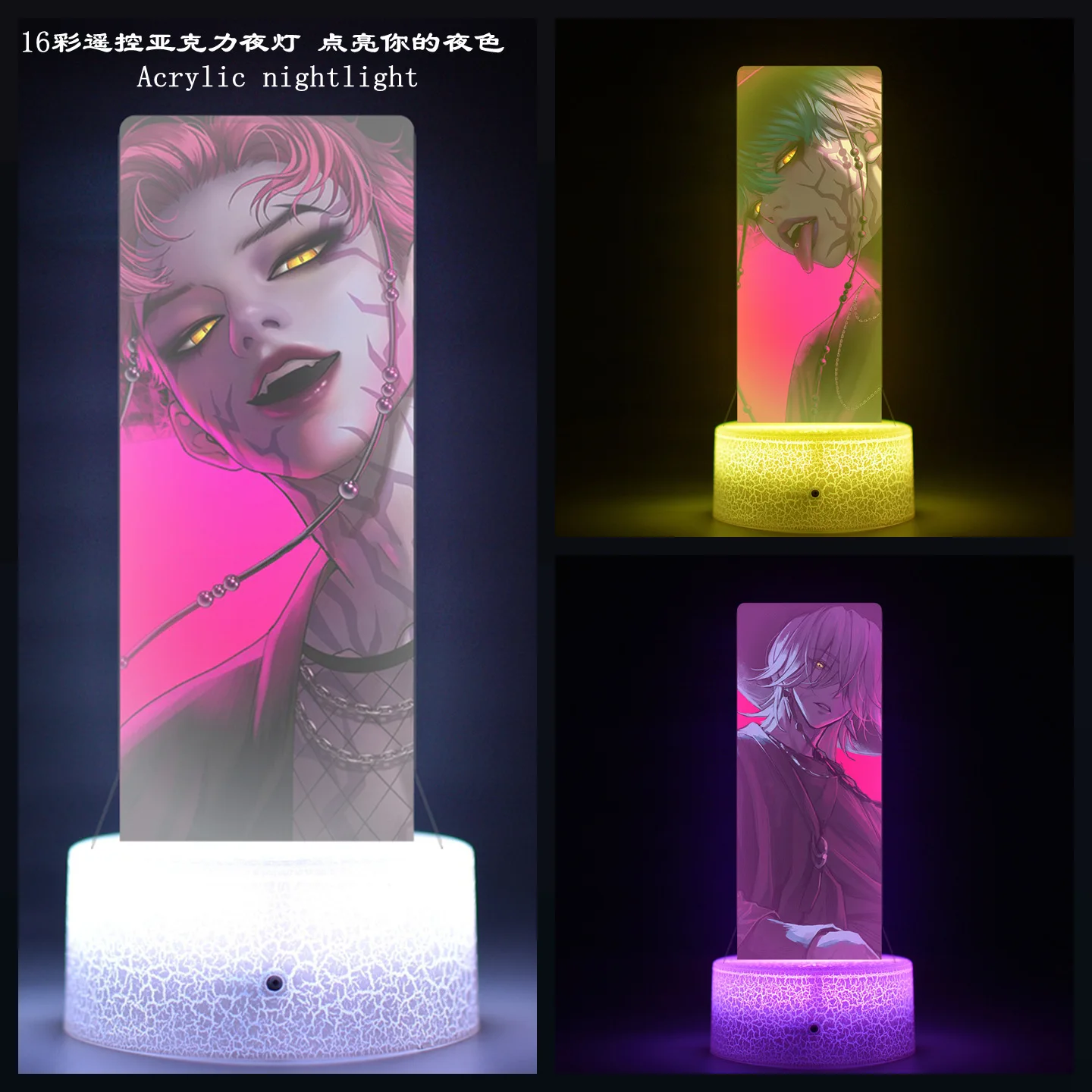 ไฟห้องนอนแบบโมโนโครม รีโมทคอนโทรล 16 สี ไฟกลางคืน K-Pop Demon Hunters Kawaii Zoe Rumi Mira Saja Boys Superstar