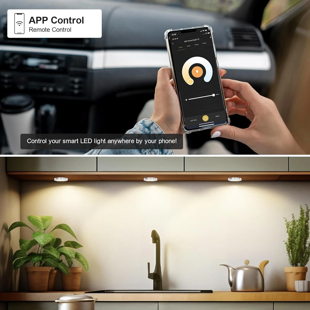 3 4 6x Tuya WiFi CCT LED ضوء تحت الكابين المزدوج الأبيض 2700-6500K خزانة خزانة خزانة عرض مصباح كابينة fr Alexa Google #3